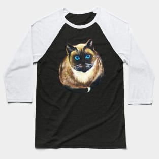 Drawing Chocolate Point Siamese Cat Siamese Cat Lover Gift Baseball T-Shirt